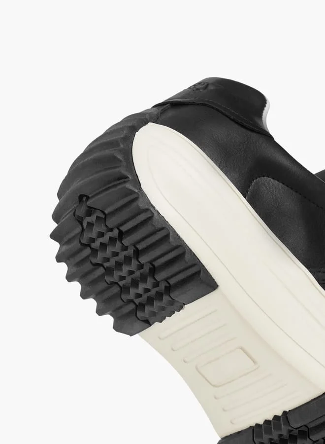 MISSY BLACK Women Solid Chunky Sole Sneakers with Lace-Up Closure  | Best Price UAE